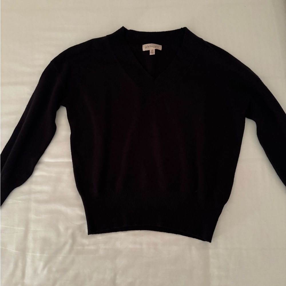 Philosophy Republic Clothing Black V-Neck Sweater